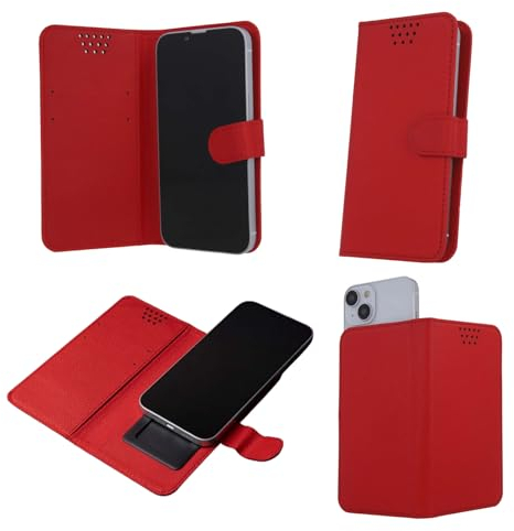 Generisch Flip Case für AGM Note N1 Bookstyle Klapp Etui Hülle Handy Tasche Bookcase Cover Schutzhülle in rot