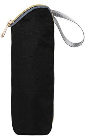 BHFYOB Babyflasche zum Füttern von Milchflaschen, Isolierbeutel, Thermotasche, Babyflasche für Kinderwagen, Babyflaschenhalter, Schwarz , 7 ×25cm