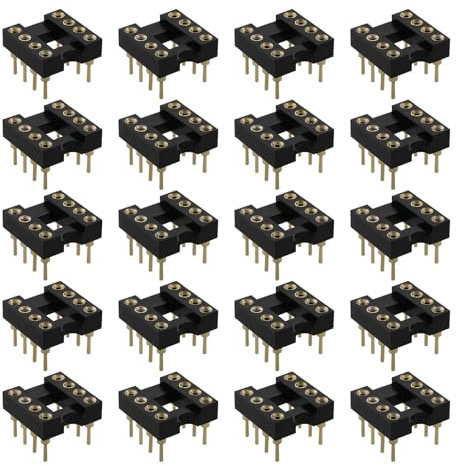 Be In Your Mind 20 Stück Vergoldeter 8-poliger DIP-IC-Chip-Sockeladapter Rund 2,54 Mm Pitch Gerader IC-Sockel für 8 DIP OP-AMP-IC-Sockel für NE5532 Burr Brown LM Audio Grade