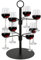 OUGPIU Champagne Display Stand,Cocktail Drinks Tree Stand 2 Tiers 8 Holders Metal Champagne Tower Stand Wine Glass Drink Cup Shelves Rack for Beverage Cocktails Martini Margarita Bar Party