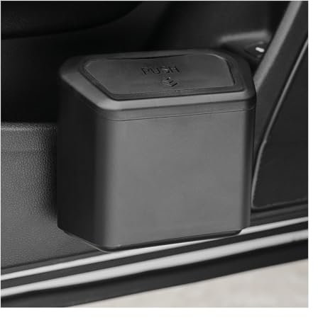 Adunsiaoto Multifunktionale Kleinteile Organizer Autos Papierkorb, Mini Car Organizer Bin Mit Deckel Und Müllsack, Kleiner Mülleimer Für Die Lagerung Abfallbehälter(Schwarz)