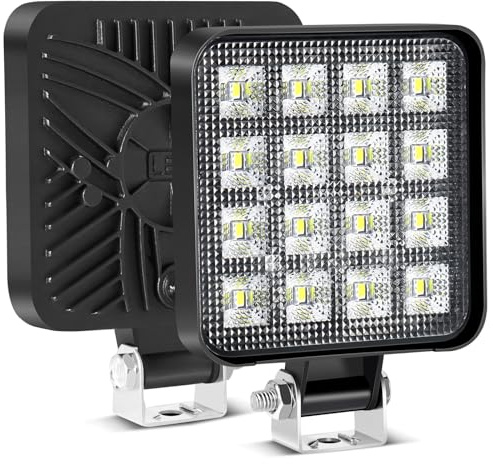 Fxlpower 2 Stück 48W LED Flutlicht Arbeitsscheinwerfer 9-80 volt Kleine Rückfahrscheinwerfer, IP65 Offroad led scheinwerfer für Bau und Industrie sowie LKW, Offroad und Freizeit und Nutzfahrzeuge