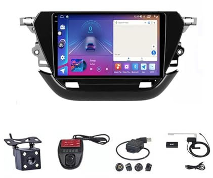 Autoradio Android Double Din da 9 pollici con touchscreen, radio per auto, accessori per auto, controllo del volante multimediale con navigazione GPS multimediale per O-pel Corsa F 2019 - 2023 (dimens