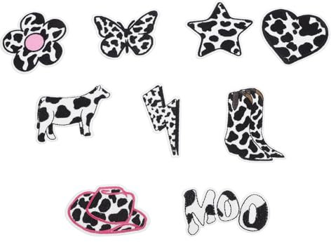 Operitacx Aufnäher Set 9 Stück Lustige Kuh-Patches Zum Aufbügeln Mit Schwarz-Weiß Designs Für Jeans Kleidung Und Rucksäcke Diy Applikationen