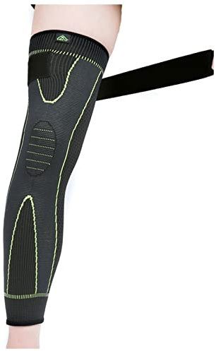 Ginocchiere Pallavolo Elastico Giallo-Green Sports Sport allungamento del ginocchio Gamba Manica Gamba antiscivolo Gamba di compressione Scaldino for uomo e donna Ginocchiere Lavoro(XXL non-slip banda