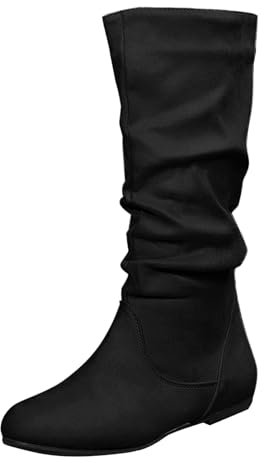 Yekdmxop Stivali Alti Con Tacco Donna Stivaletti Da Combattimento Senza Tacco Antivento Stivaletti Donna Con Tacco Outdoor Leggere Scarponcini Donna Invernali Stivaletti Pioggia Chelsea