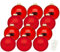 Inge Glas große Weihnachtskugeln mit Haken | Christbaumkugeln aus Glas | Set 12 Kugeln 8cm groß und 40 Aufhänger | Christbaumschmuck Weihnachtsbaumkugeln (Merry Red | rot)