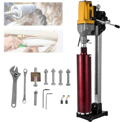 Perceuse à carotteuse diamantée 2180 W, vitesse 1600 tr/min, avec capacité humide/sèche et base en béton, diamètre de perçage maximal 160 mm/6,3 pouces, pour le poinçonnage/perçage dans la maçonnerie