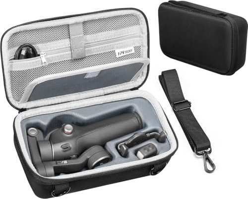 FPVtosky Osmo Mobile 7/Osmo Mobile 7P Case, borsa in nylon per lo stoccaggio portatile per DJI OSMO Mobile 7/7P Head Stabiliser/OM Fill Light Phone Clamp Accessory, Nero (Solo Case)