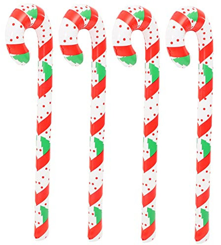 FONDOTIN 4stücke Aufblasbare Weihnachtszuckerstangen Große Bunte Dekoration Für Festliche Feiern Für Weihnachtspartys Und Hausdekoration