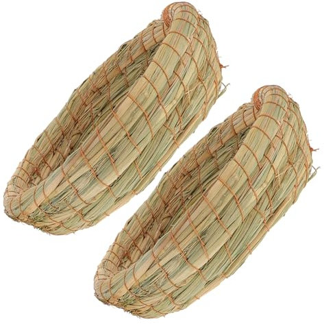 VANZACK Haustiernest Aus Stroh 2 Nest-Sets Für Meerschweinchen Hamster Chinchilla Bequeme Und Sichere Einstreu