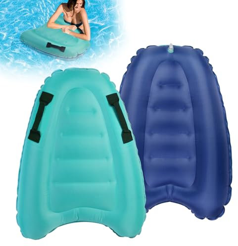 Inflatable Surfboard With Handles, 1PC Summer Water Toys For Beach Pool, Safe Floating Surf Mat For Swimming Learn To Surfing Water Fun Lightweight Boogie Board For Adults Beach Must Haves
