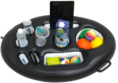 Inflatable Pool Bar, 29.5x19.7x4.7inch Multi-purpose Floating Cooler with Handle, Portable Floating Tray for Pool Parties, Beach and Hot Tub