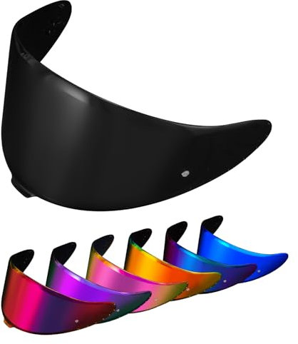 PSLER Helm Visier für Shoei NXR2 Z8 RF-1400 CWR-F2 CWR-F2R X-Fifteen X15 X-SPR Pro Verspiegelt Helmvisier Getöntes Visier Motorradhelm Zubehör Ersatz(Dunkles Schwarz)