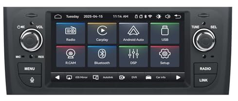 Autoradio Linux Avvio Lampo Compatibile Fiat Punto 2005-2009/Linea 2007-2011 | Installazione Rapida | CarPlay/Android Auto Wireless/FM/AM/RDS/USB | DSP 100W |