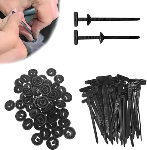 100 Stück Nylon Kabelbinder Schnalle,Kabelbinder Verschluss Für Reparaturen,Kabelbinderhalter,Befestigungsgurt,UV-beständige Nylon Halterung,nylon Universal Cable Tie Buckle,für Bau,Garten,Karosserie