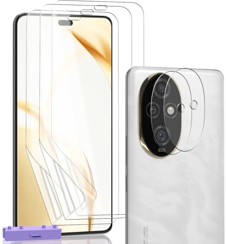 Zerrshoo Pellicola Protettiva per Honor 200 Pro TPU Hydrogel Morbido 3 pezzi e Pellicola Fotocamera Obiettivo Vetro Temperato 2 pezzi. Anti-Graffio Protective, HD Trasparente protezione Film