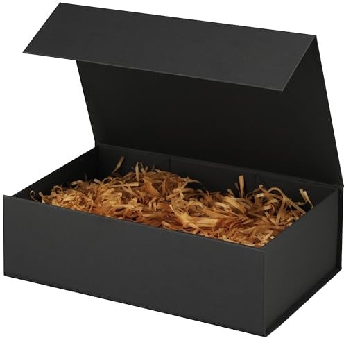 Schwarze Geschenkbox 20x18x8cm, Geschenkbox mit Magnetisch Deckel für Valentinstag Geburtstage Weihnachten Hochzeit