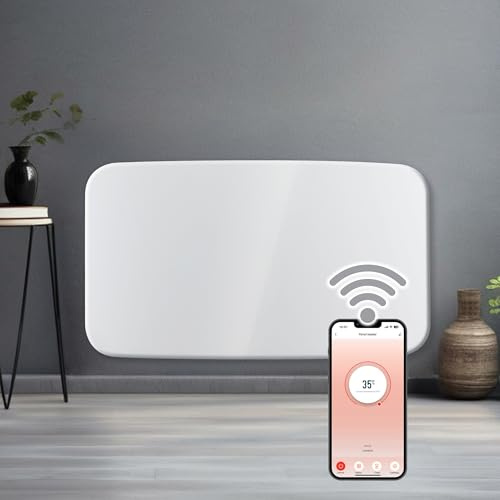 Futura 2000W WiFi Electric Radiator, Wall Mounted Panel Heater, 24/7 Timer | Wall heater with app, Alexa and Google Home control, 23m² coverage, 10–35°C thermostat, 3 modes and open-window detection.