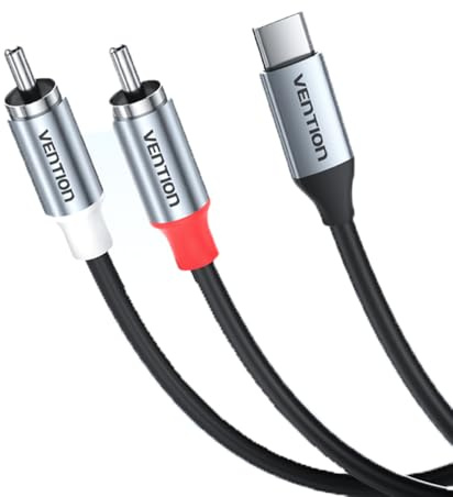 VENTION Câble audio USB-C vers RCA,câble adaptateur RCA Y-Splitter-Convertit l'USB-C en audio stéréo pour ordinateur portable/téléphone/tablette,haut-parleurs,amplificateur,home cinéma,TV (2M/6.6ft)