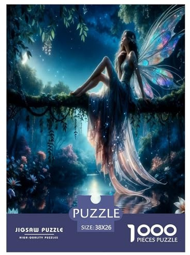 Mädchen Fee Puzzle 1000 Teile Schwer Pädagogisches Spielzeug Für Erwachsene Und Kinder Ab 14 Jahren, Klassische Geschenk Farbenfrohes Legespiel Dekorative Geschenke 38x26cm/1000pcs