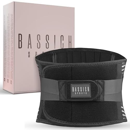 BASSICH Faja Lumbar Hombre y Mujer para Trabajo y Uso Diario – Soporte Lumbar Ajustable, Cómoda y Resistente | Mayor Anchura en Espalda | Presentación Premium