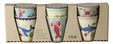 Rice Melamin-Becher klein 6er Set Blue Ocean