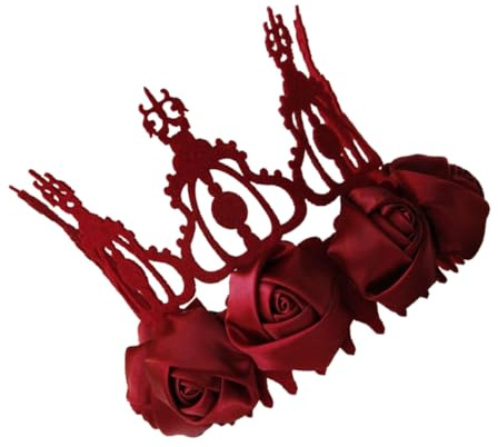Brautkrone Rosenkranz Rot Filz Haarband Party Halloween Mottoparty
