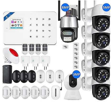 W181 Alarm System Central Unit WIFI GSM Smart Wireless Door Sensor Burglar Support APP Control Complete Alarm System(KIT 2)