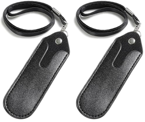 TRIXES Porta Sigaretta Elettronica - Porta E-Shisha - Nero - Cordino con Astuccio - Custodia in Finta Pelle con Laccetto (Confezione da 2)