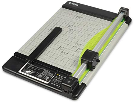 Carl Manufacturing Hochleistungs-Papierschneidemaschine 12220, ca. 38 cm, nimmt bis zu 36 Blatt auf Ca. 36 x 38 x 2 cm, grau