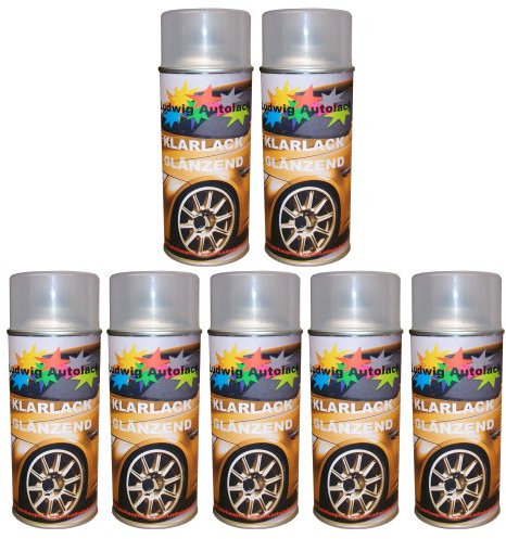 LudwigLacke 7 Spraydosen Klarlack glänzend Autolack 400ml