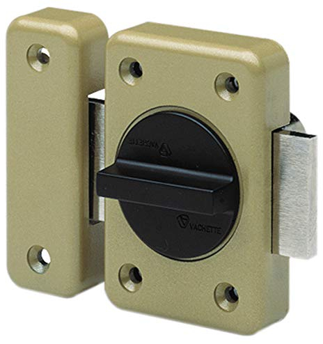 Vachette Verrou d'appoint Bouton/Cylindre RXP - Ouverture à Bouton intérieur, Clé extérieur - Cylindre ø 20 mm, Longueur 40 mm, à paillettes - 62104/SC - Pour porte intérieure, cave - 2 clés