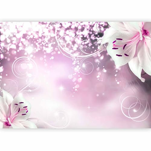murando - Vlies Fototapete Blumen 300x210cm Foto tapete Wohnzimmer Vliestapete XXL Wandtapete Motivtapeten 3d Effekt Wand Dekoration - Lilien Lila Abstrakt Ornament Bokeh Blumen b-A-0012-a-c
