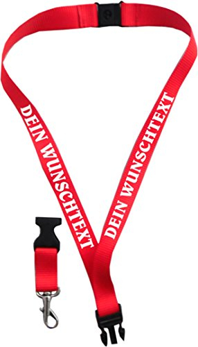 Geschenkartikel Schlüsselband 20 mm mit Verschluss Bedruckt mit Ihrem Schriftzug/auch für Kids (blau)