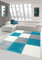 Shaggy Hochflor Langflor Teppich Wohnzimmer Gemustert in Karo Design Türkis Grau Creme - Größe 120x170 cm