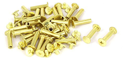 sourcing map Vis Reliure 5mmx20mm Laitonné Rivet Reliure Post Amarrage 30pcs