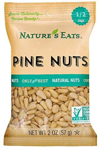 Nature’s Eats Pine Nuts 2 oz - 100% Natural Whole Raw Pine Nuts - Unsalted Healthy Snack - Keto Vegan Gluten Free Pesto Ingredient - Fresh Non-GMO Kosher Certified Cooking & Baking Nuts