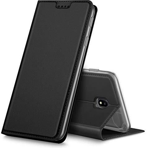 Verco Handyhülle für Galaxy J5 (2017), Premium Handy Flip Cover für Samsung Galaxy J5 Hülle [integr. Magnet] Book Case PU Leder Tasche [J5 J530], Schwarz