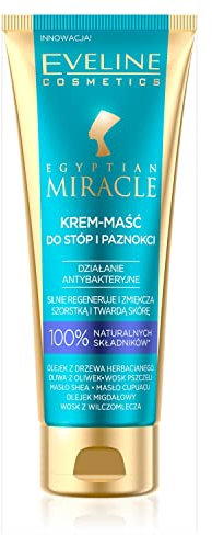Eveline Cosmetics Egyptian Miracle Fuß- und Nagelcreme-Salbe 50ml - Intensiv Weichmachend, Feuchtigkeitsspendend & Nährend mit Cupuaçu-Butter & Teebaumöl
