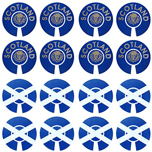Acclaim Jumbo 6 cm 2 x Scotland Blue Gold 2 x Saltire Blue White Lawn Bowls Identification Stickers Markers 4 Full Sets Of 4 Self Adhesive