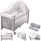 Moby-System Huxley 2-in-1 Reisebett & Laufstall Set mit Wickelauflage, 2 Matratzen, Moskitonetz, Transporttasche - für 0-36 Monate, 128x68x75cm, grau/rosa