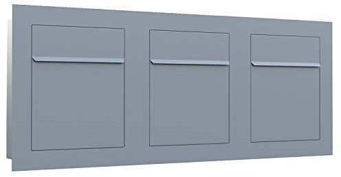 Unterputz Briefkasten - Einbaubriefkasten Bari for Three in Grau Metallic