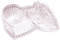 Zumllex Elegant Embossed Heart-Shaped Pink Crystal Glass Candy Box with Lid Food Jewelry Box Storage Jar