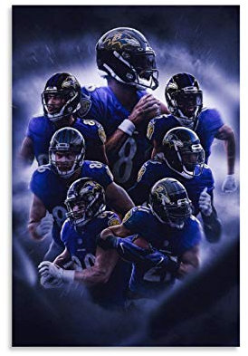 GSDGH Fußballspieler Baltimore Ravens Sportposter, dekoratives Gemälde, Leinwand, Wandkunst, Wohnzimmer-Poster, Schlafzimmer, Gemälde, 40 x 60 cm