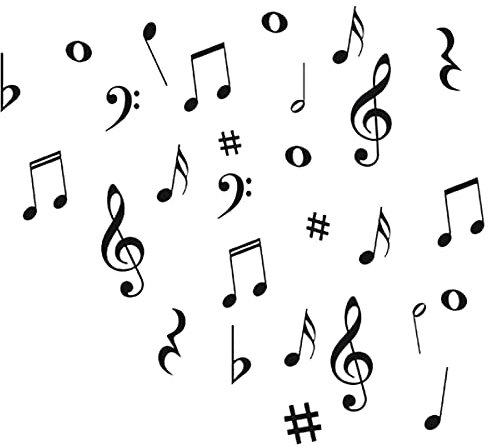 Musical Note Wall Decals Music Wall Stickers PVC Material Decals for Classroom Recording Studio Decoration Home Decor Black