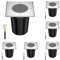 ledscom.de 6 Stück Bodeneinbauleuchte RELI für außen, IP67, edelstahl, eckig, 11 x 11cm, 1x GU10 max. 15W, gefrostet