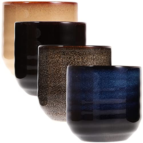 Luxshiny 4Pcs Tasse de Thé Japonaise Tasse Japonaise Tasse de Tasse de Thé Céramique Tasses à Thé en Céramique