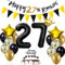 Gold Luftballon 27. Geburtstag Mann Frauen Dekoration,Gold Tortendeko 27 Geburtstag Frauen Mann,Gold Schwarz Party Deko,Geburtstagsdeko 27 Jahre ballons