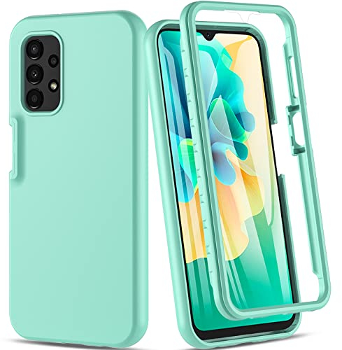 Für Samsung A13 4G /A13 5G /A04S Hülle,360° Rundumschutz Doppelte Handyhülle Samsung Galaxy A13 4G Stoßfest Schutz Bumper Case mit Display Schutz Samsung A13(grün)